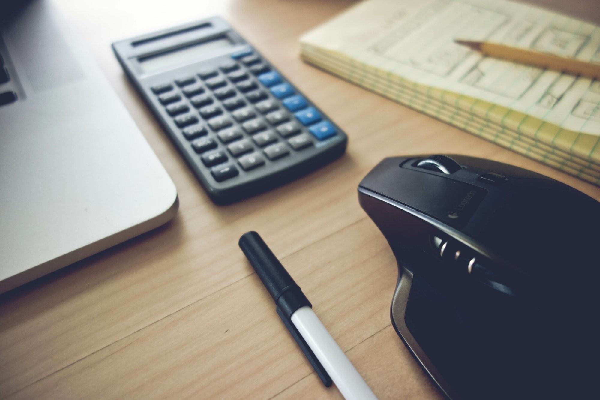 Business owner reviewing finances